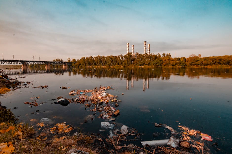 industrial water pollution photo or illustration for drinking water article