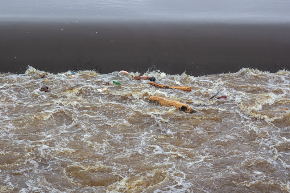 industrial water pollution photo or illustration for drinking water article