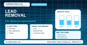 Lead removal infographic showing filtration options