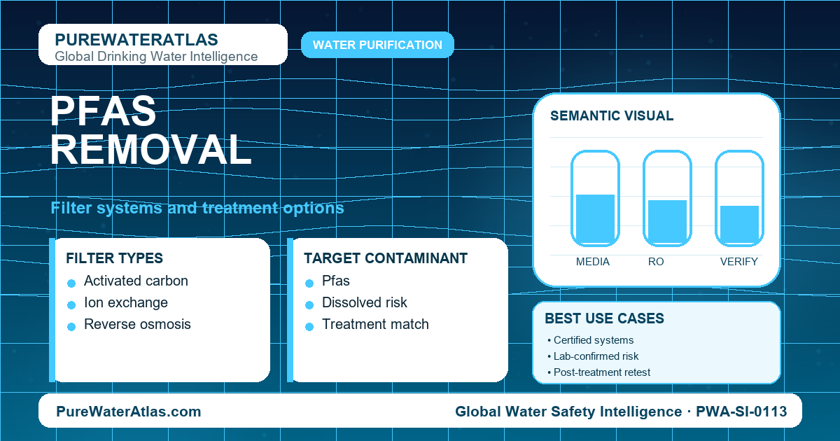 PFAS removal infographic showing filtration options