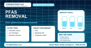 PFAS removal infographic showing filtration options