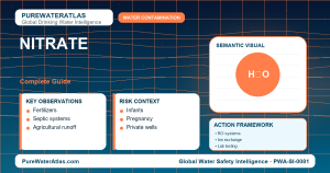 Nitrate drinking water guide infographic showing key risks