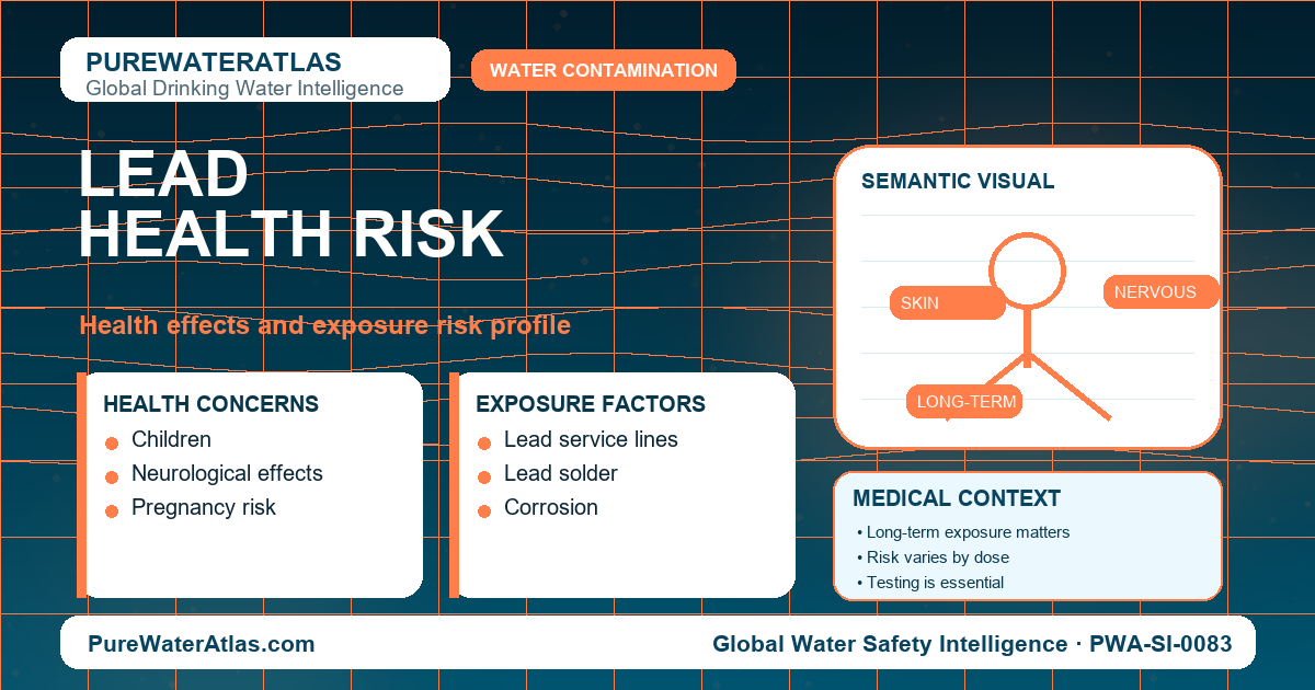 Lead health risk infographic showing exposure pathways