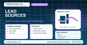 Lead sources infographic showing contamination pathways