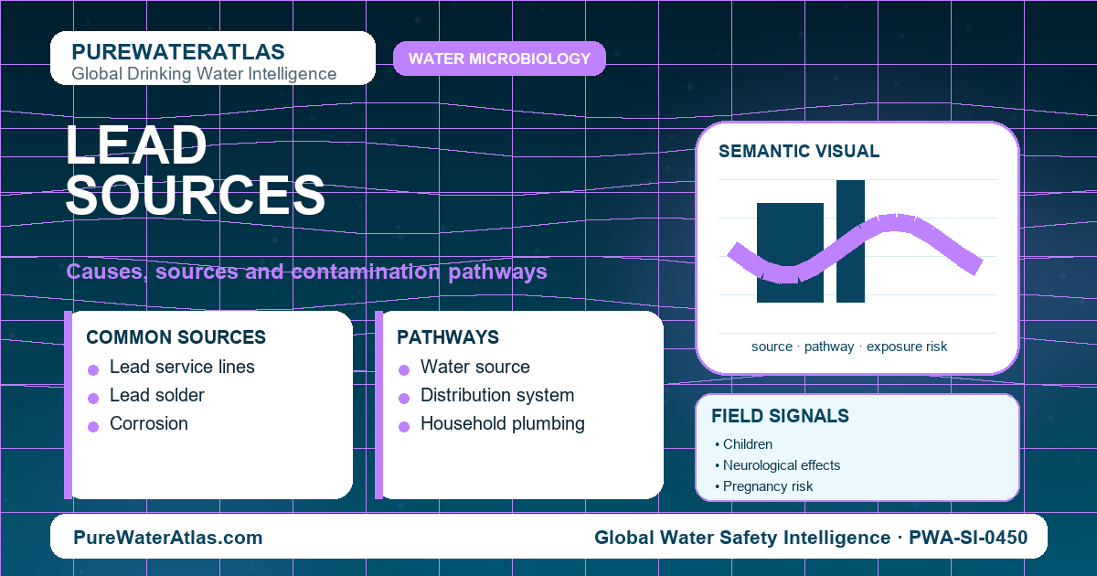 Lead sources infographic showing contamination pathways