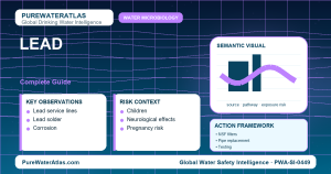 Lead drinking water guide infographic showing key risks