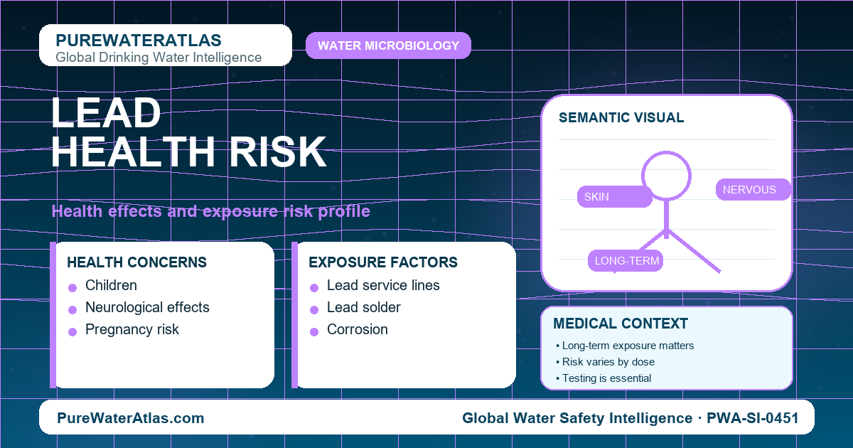 Lead health risk infographic showing exposure pathways