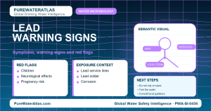 Lead warning signs infographic showing symptoms