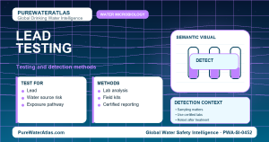 Lead testing infographic showing detection methods