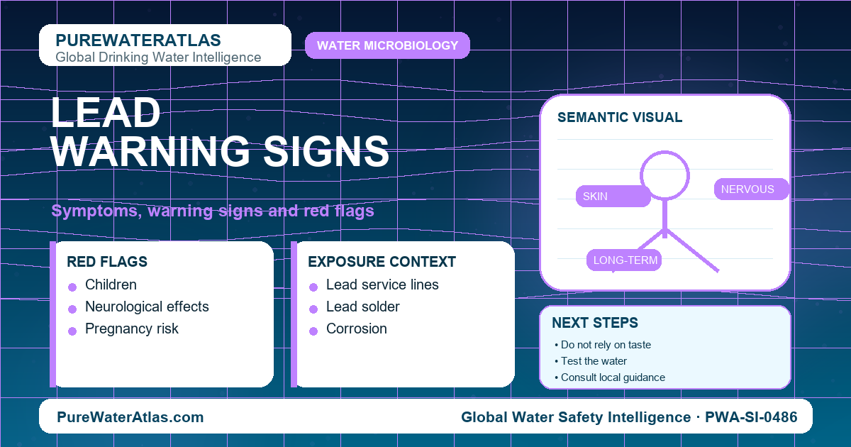 Lead warning signs infographic showing symptoms