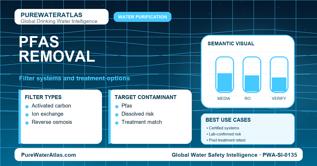 PFAS removal infographic showing filtration options