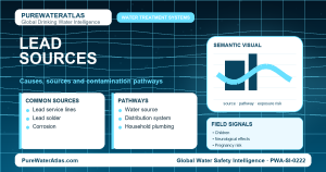 Lead sources infographic showing contamination pathways