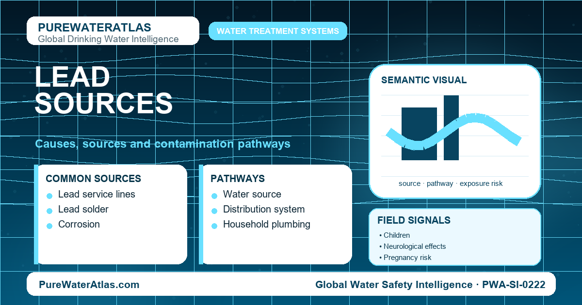 Lead sources infographic showing contamination pathways