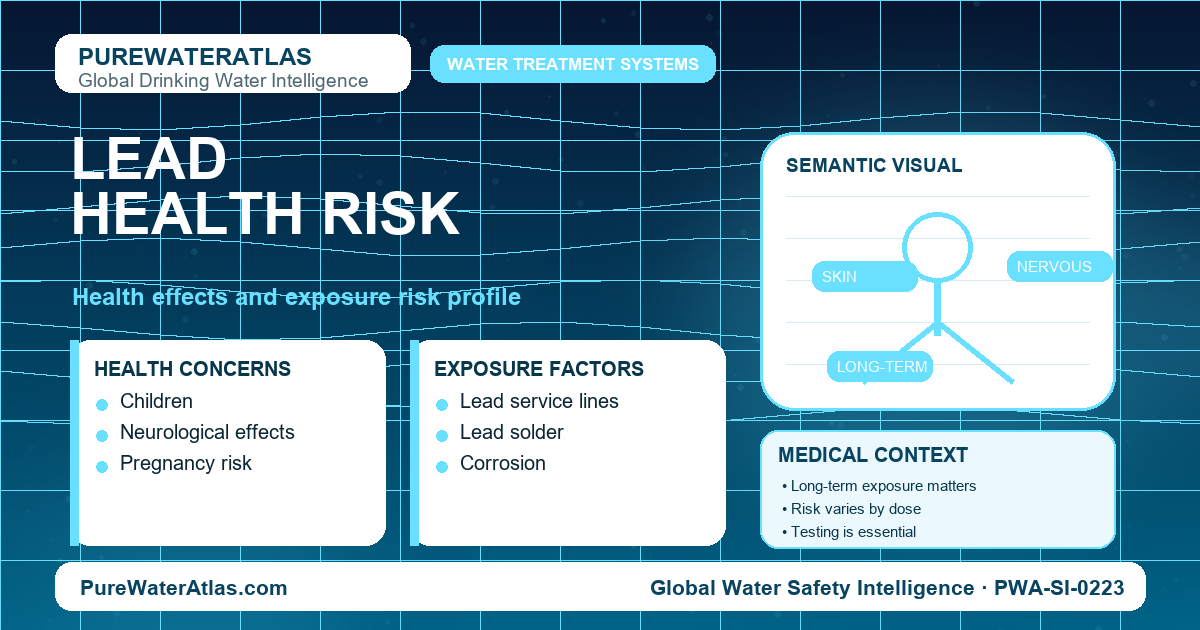 Lead health risk infographic showing exposure pathways