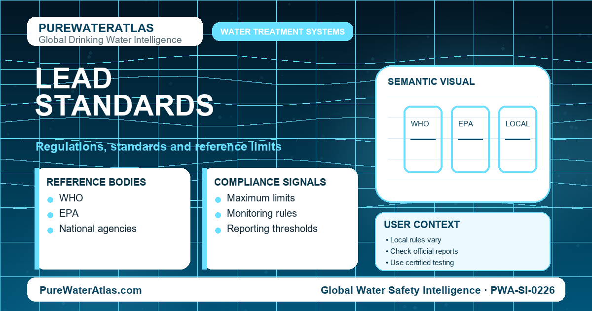 Lead standards infographic showing reference limits