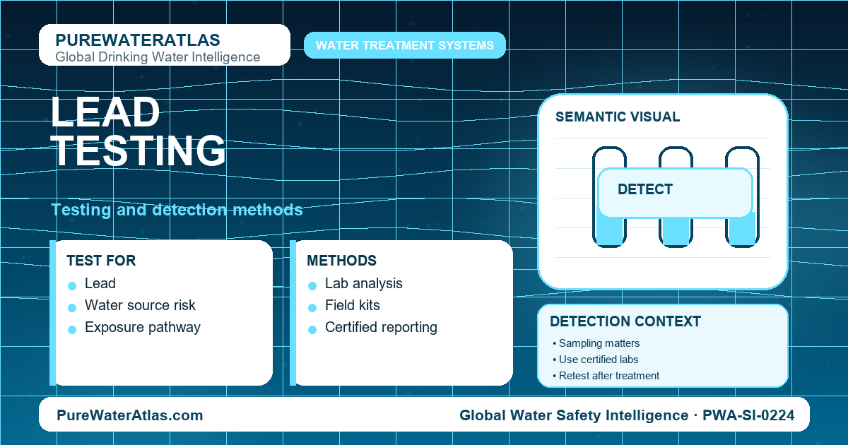 Lead testing infographic showing detection methods