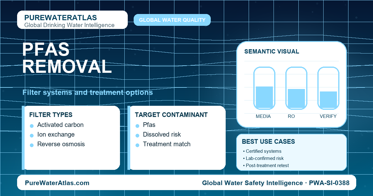 PFAS removal infographic showing filtration options