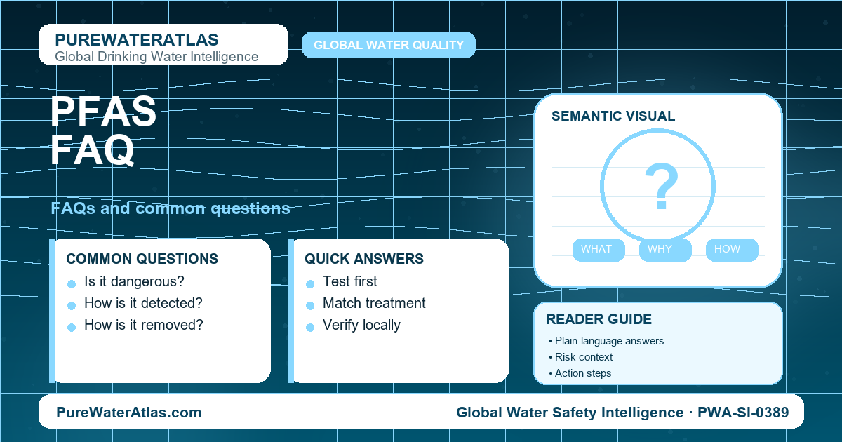 PFAS FAQ infographic showing common questions