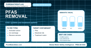PFAS removal infographic showing filtration options
