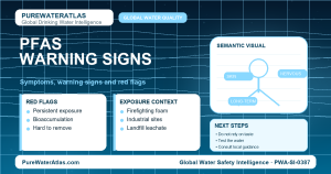 PFAS warning signs infographic showing symptoms