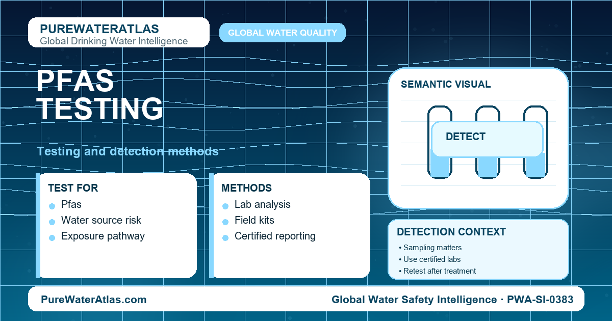 PFAS testing infographic showing detection methods
