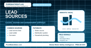Lead sources infographic showing contamination pathways