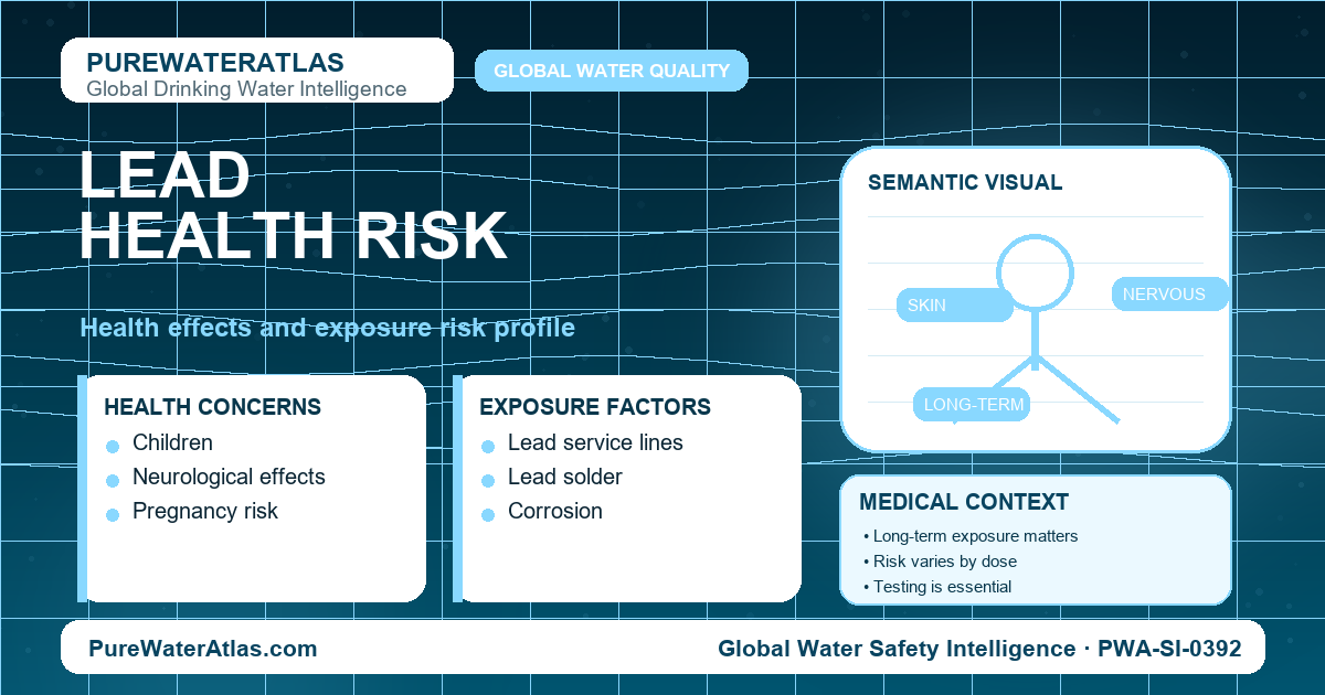 Lead health risk infographic showing exposure pathways