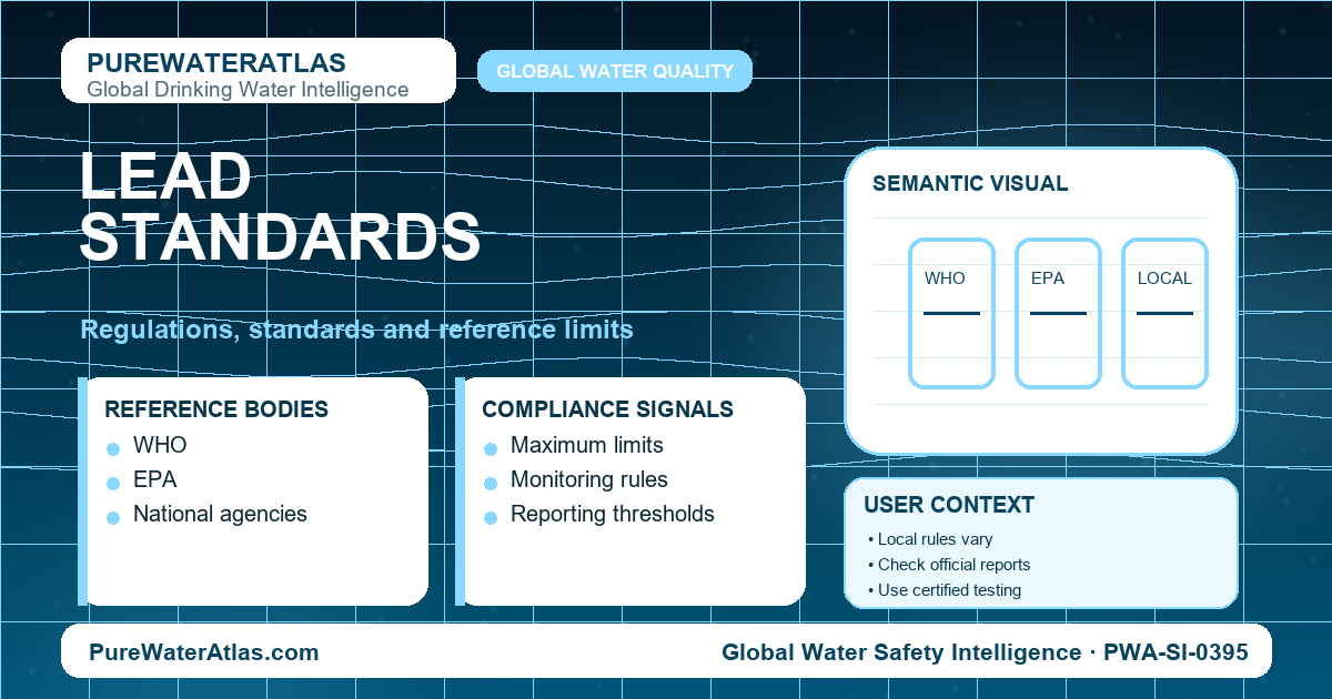 Lead standards infographic showing reference limits