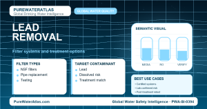 Lead removal infographic showing filtration options