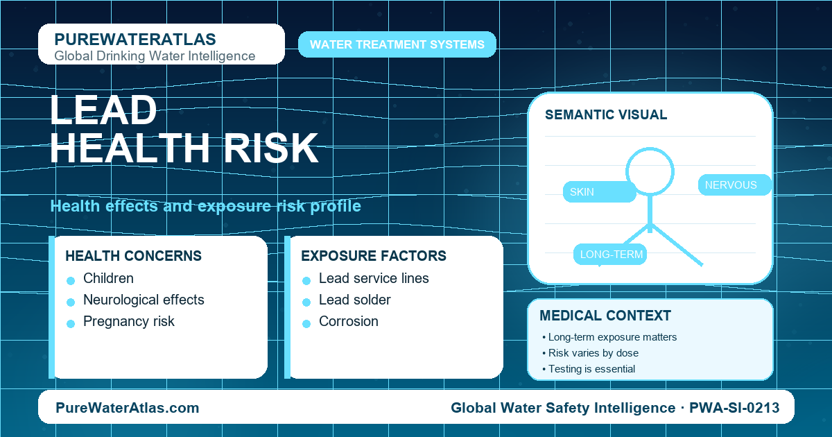 Lead health risk infographic showing exposure pathways