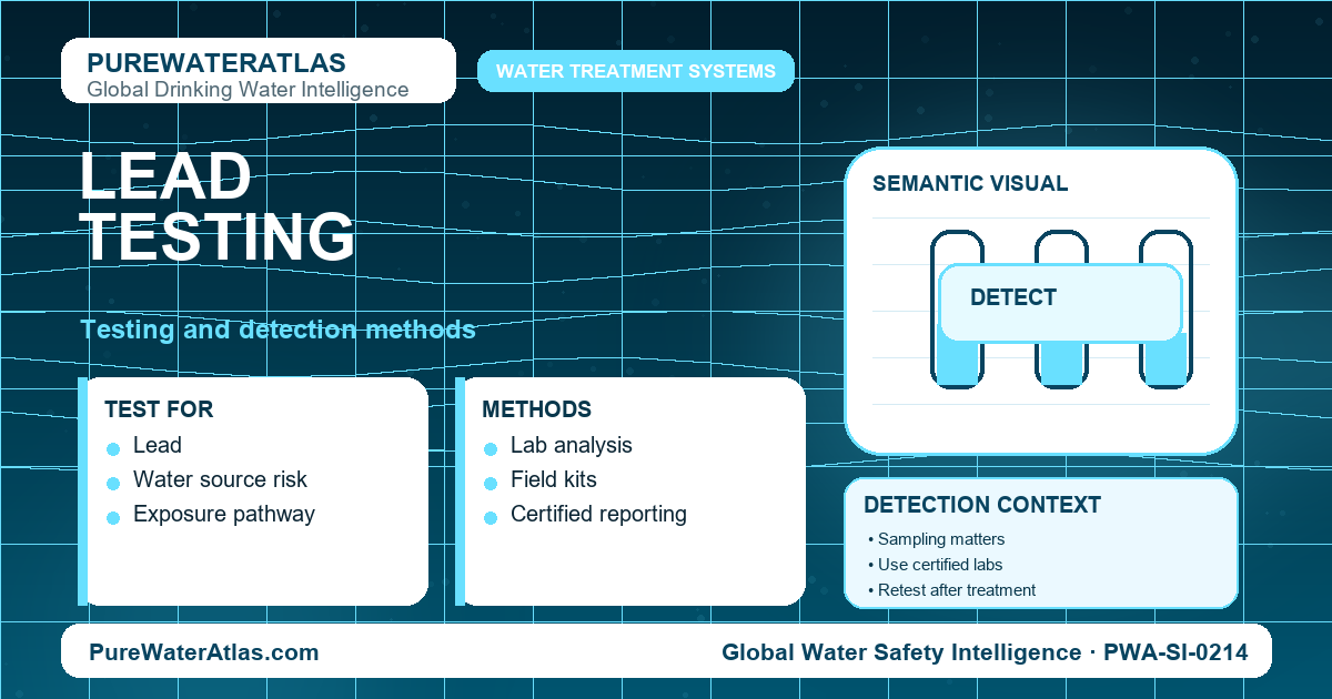 Lead testing infographic showing detection methods