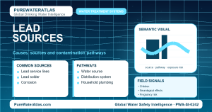 Lead sources infographic showing contamination pathways