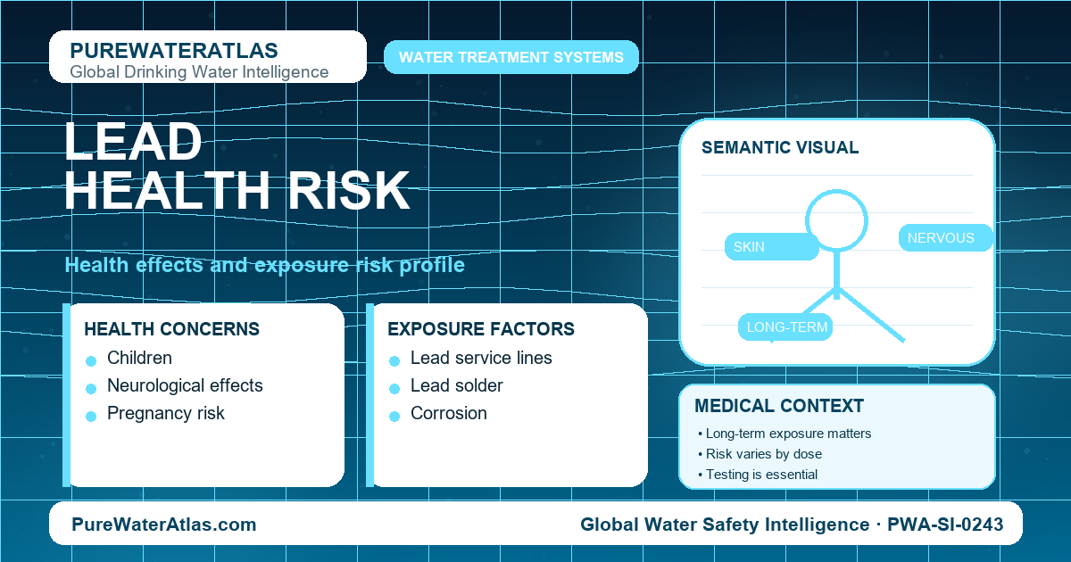 Lead health risk infographic showing exposure pathways