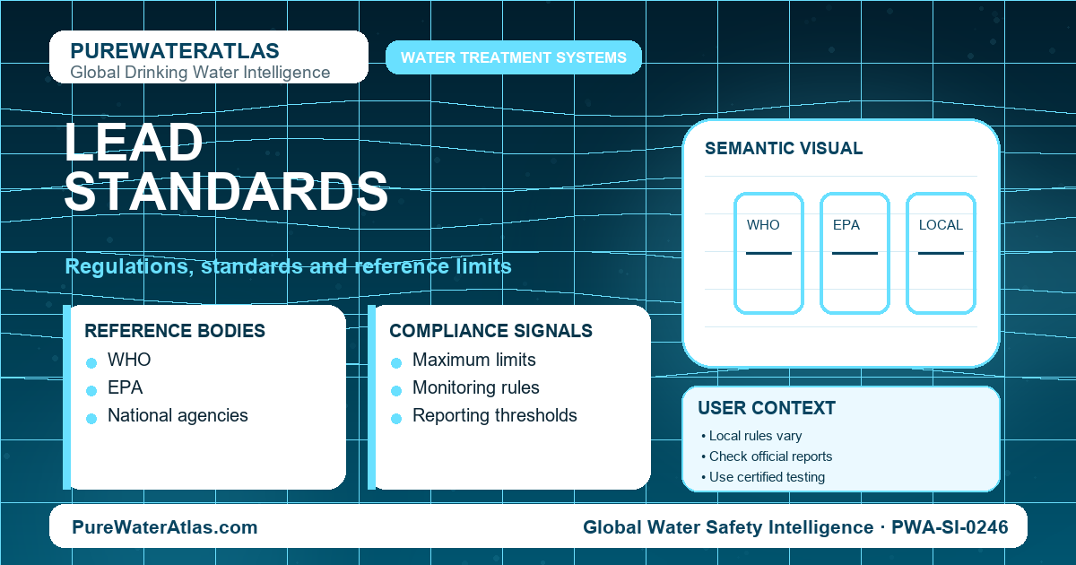 Lead standards infographic showing reference limits