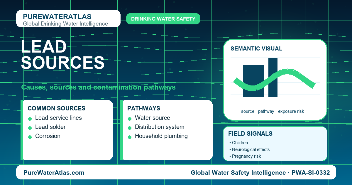 Lead sources infographic showing contamination pathways
