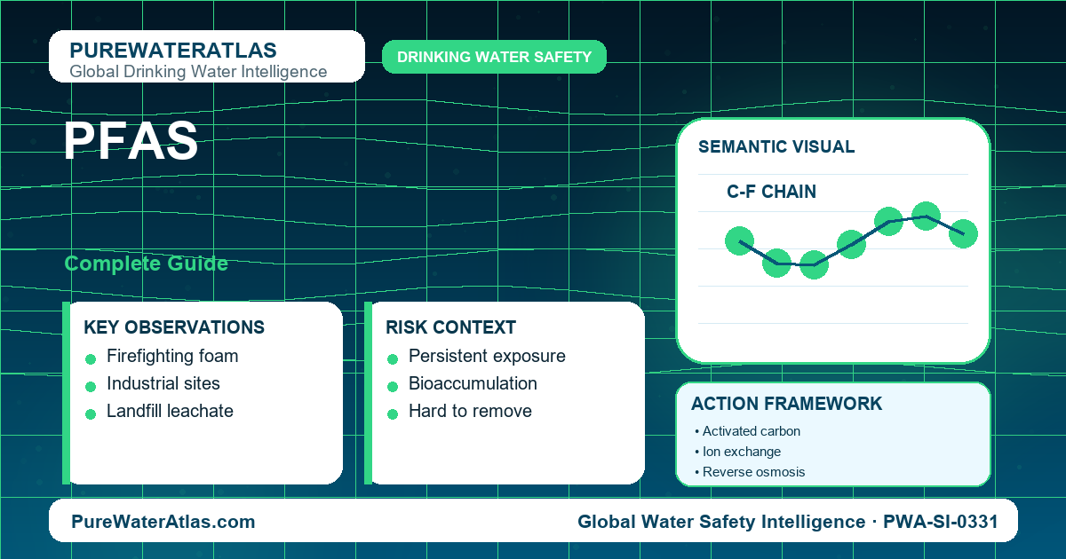 PFAS drinking water guide infographic showing key risks