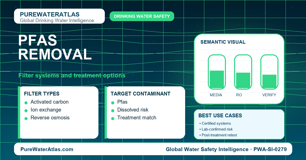 PFAS removal infographic showing filtration options