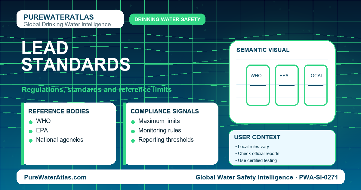 Lead standards infographic showing reference limits