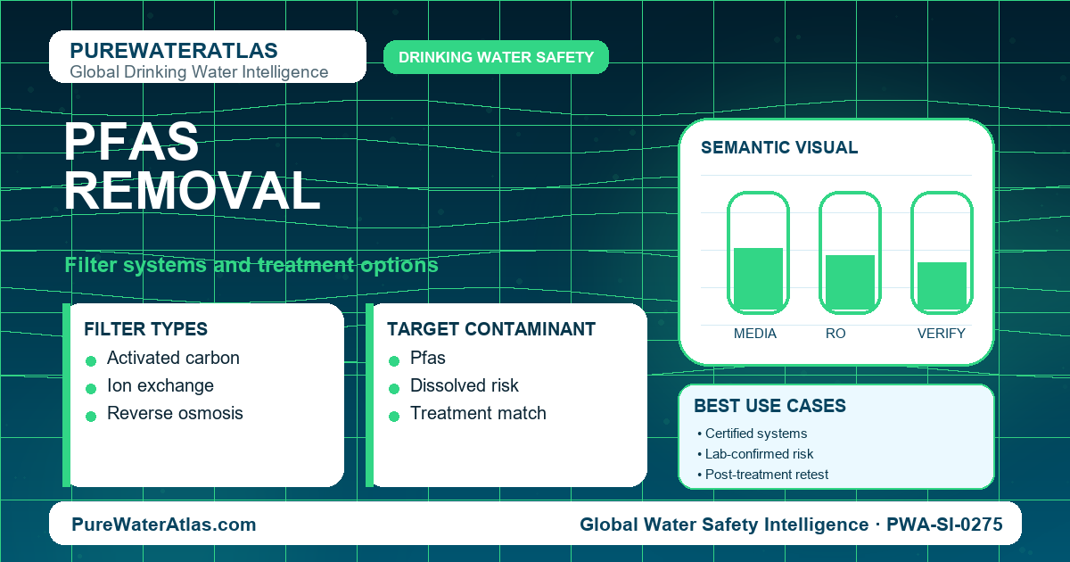 PFAS removal infographic showing filtration options