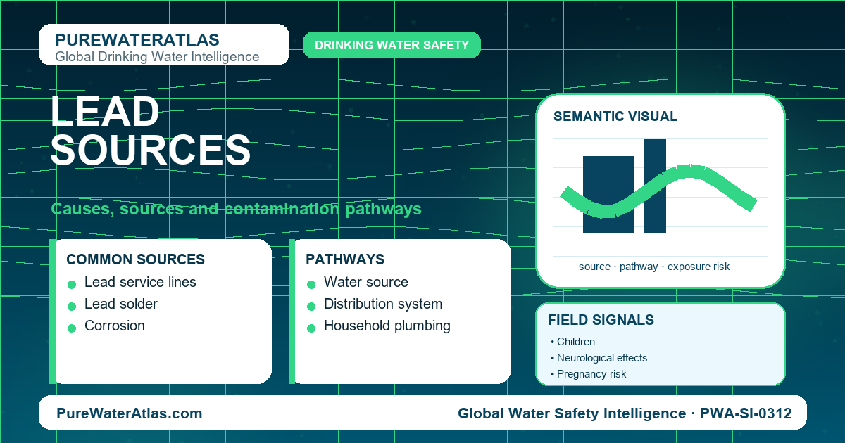 Lead sources infographic showing contamination pathways
