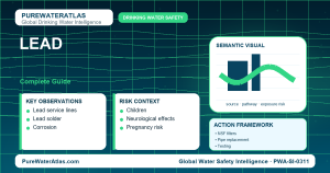Lead drinking water guide infographic showing key risks