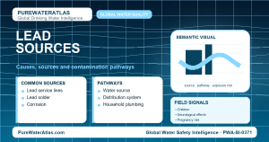 Lead sources infographic showing contamination pathways