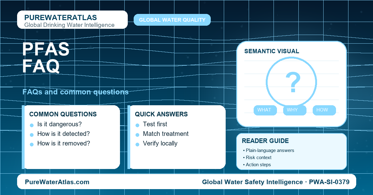 PFAS FAQ infographic showing common questions