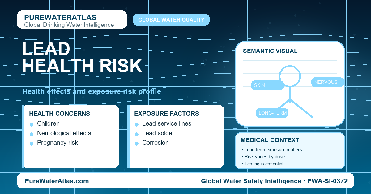 Lead health risk infographic showing exposure pathways