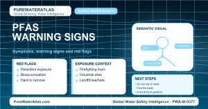 PFAS warning signs infographic showing symptoms