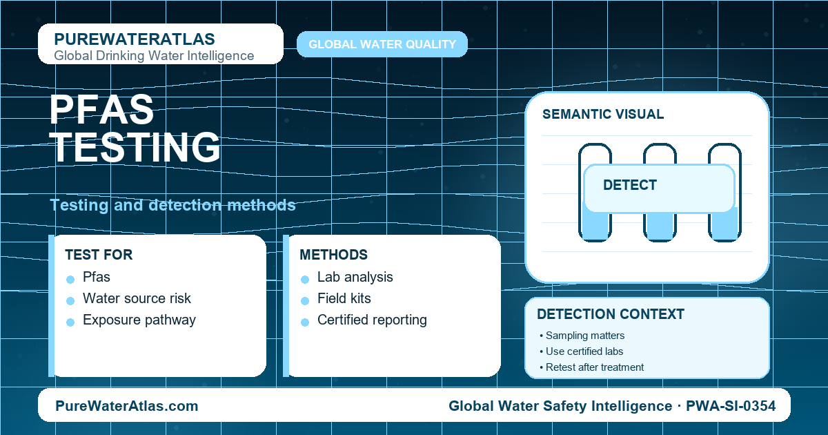 PFAS testing infographic showing detection methods