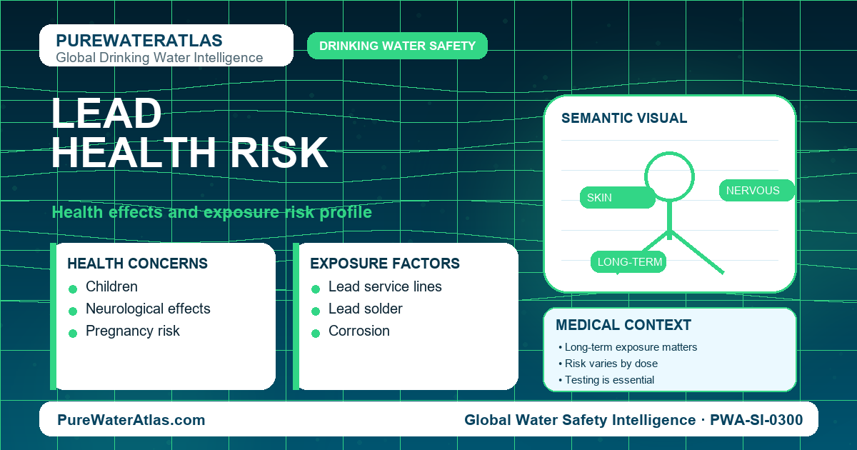 Lead health risk infographic showing exposure pathways