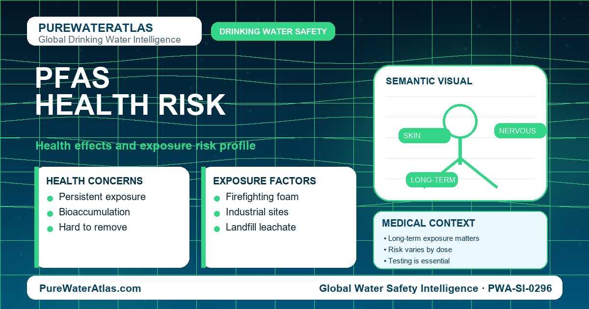PFAS health risk infographic showing exposure pathways