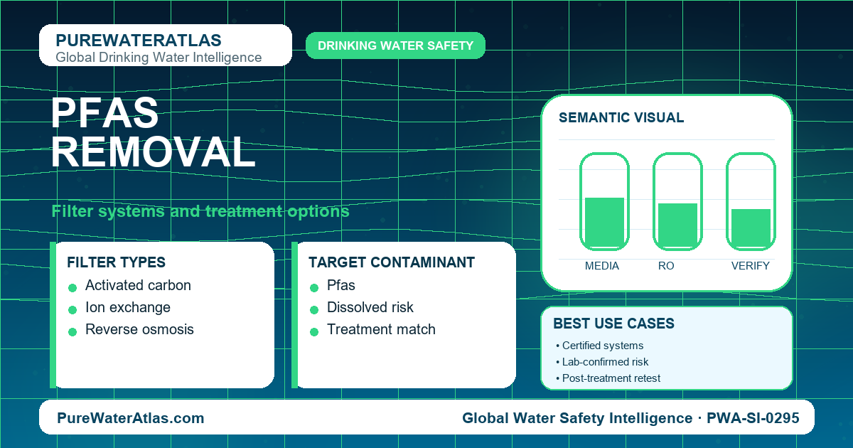 PFAS removal infographic showing filtration options