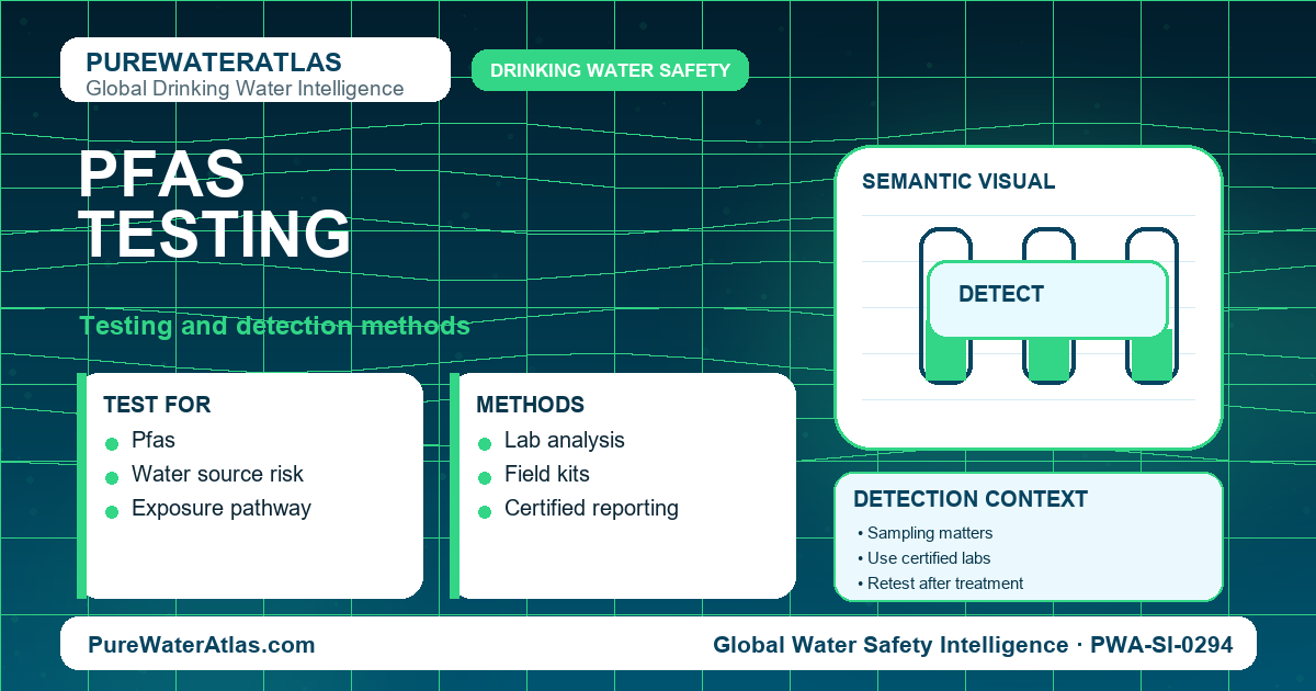 PFAS testing infographic showing detection methods